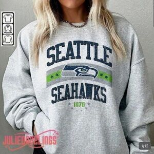 Seattle Seahawks Grey Crewneck Sweatshirt